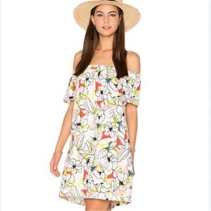 ASTR THE LABEL | Valencia Bright Floral Linen Blend Off Shoulder Mini Dress
